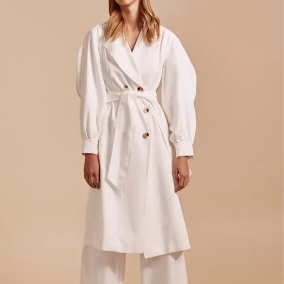 NWT/Minor Defect C/MEO Collective Affectation Trench Coat White Size Small - Picture 5 of 5